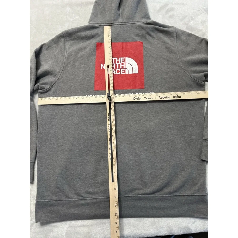 The North Face Hooded Men XL Gray Fleece Graphic Box Logo Sweatshirt Outdoor
